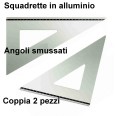 Set Di 2 Squadrette Professionali In Alluminio 31cm Coppia Squadre Disegno Alluminio Da 60° E 45° Gradi, 7