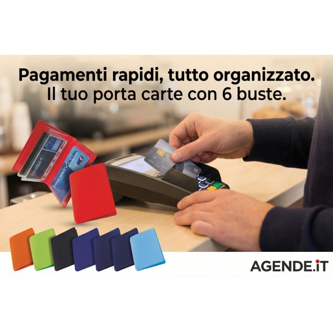 Porta Card e Tessere Magnetiche, 6 Tasche, Morbido Tessuto Gommoso, 2 Pezzi BLU 5