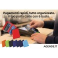 Porta Card e Tessere Magnetiche, 6 Tasche, Morbido Tessuto Gommoso, 2 Pezzi BLU 5
