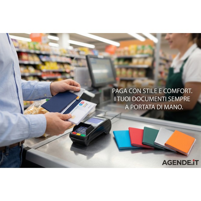 Porta Carte Di Credito E Tessere Magnetiche 3 Tasche 2 Pezzi In Pvc Rosso 4