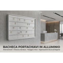 Bacheca Portachiavi Da 180 Posti Con Ante Scorrevoli In Vetro E Struttura Alluminio 90x120cm 1 2
