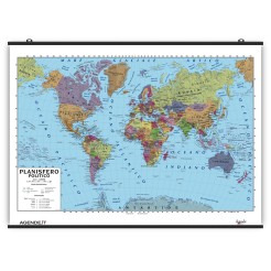 Carta Geografica Murale Planisfero Mondo 100x140 Scolastica Bifacciale Fisica E Politica 1 30.000.000 5