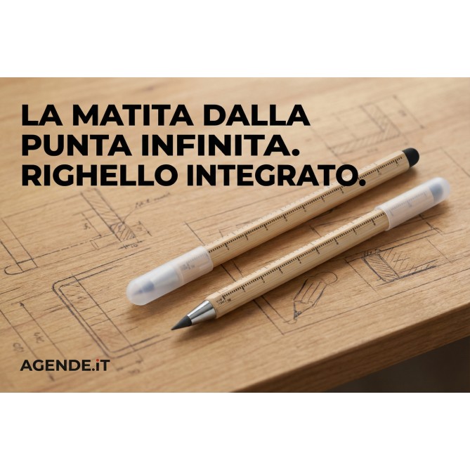 Matita Infinita con touch e righello, Set di 2 pezzi, Non Richiede Temperino, 14,8 cm 4