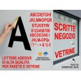 Lettere e Numeri Adesivi in Plastica Lucida CLASSIC ,20 cm Altezza, per Vetrine e Pareti, Resistenti Agenti Atmosferici, 5 Pez 5