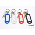 Portachiavi con Targhetta Portanome, Anello Girevole in Acciaio Inox, Plastica Morbida PVC, 5 Colori Assortiti, 5x2 cm 2