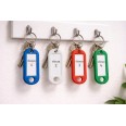 Portachiavi con Targhetta Portanome, Anello Girevole in Acciaio Inox, Plastica Morbida PVC, 5 Colori Assortiti, 5x2 cm 3