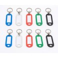 Portachiavi con Targhetta Portanome, 10 Pezzi, Anello Girevole in Acciaio Inox, Plastica Morbida PVC, 5 Colori Assortiti, 5x2  1