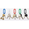 Portachiavi con Targhetta Portanome, 10 Pezzi, Anello Girevole in Acciaio Inox, Plastica Morbida PVC, 5 Colori Assortiti, 5x2  2