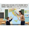 Carta Geografica Murale Italia VUOTA SCRIVIBILE e CANCELLABILE 100x140 Scolastica Bifacciale Fisica E Politica 1