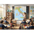 Carta Geografica Murale Italia VUOTA SCRIVIBILE e CANCELLABILE 100x140 Scolastica Bifacciale Fisica E Politica 3