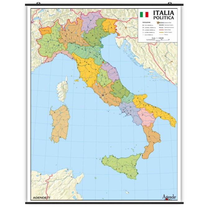Carta Geografica Murale Italia VUOTA SCRIVIBILE e CANCELLABILE 100x140 Scolastica Bifacciale Fisica E Politica 4