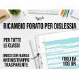 Ricambi Didattici Facilitati per Dislessia e Disgrafia, 4 MM, A4 con 4 Fori, 40 Fogli da 100gr RINFORZATI, 4a e 5a El 11
