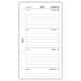 Ricambio Agenda Organizer Settimanale 2027, Bilingue, 9,5x17cm, 90gr, Bianco, 2 Pagine per Settimana 4