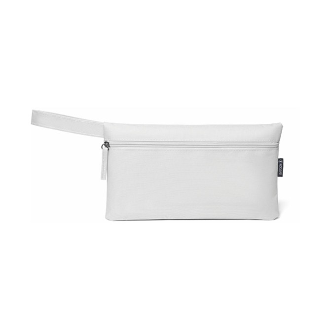 Borsetta pochette in tessuto RPET 600D - con cerniera e manico - cm 46 x 43 x 21 - 1