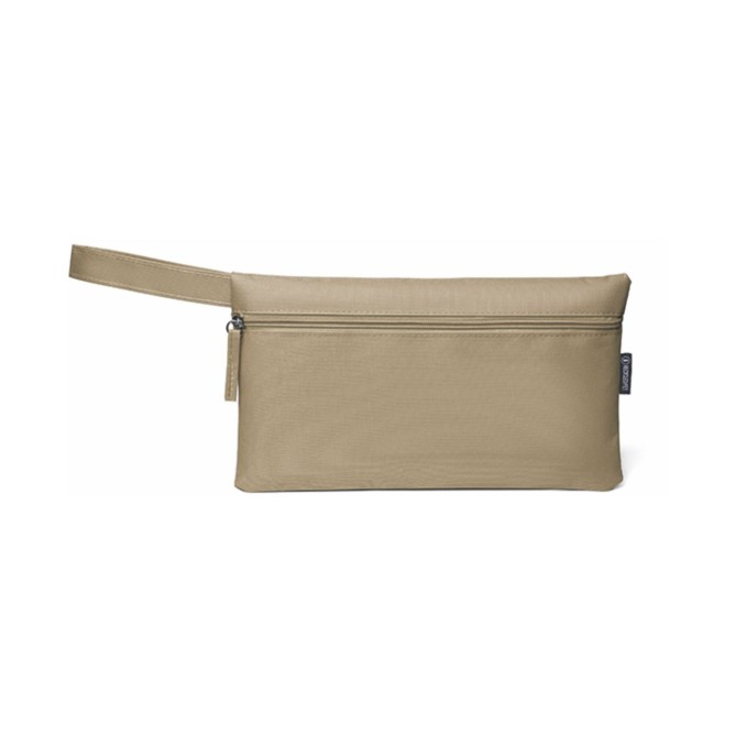 Borsetta pochette in tessuto RPET 600D - con cerniera e manico - cm 46 x 43 x 21 - 2