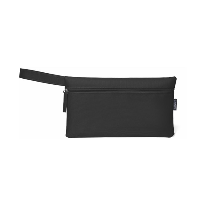 Borsetta pochette in tessuto RPET 600D - con cerniera e manico - cm 46 x 43 x 21 - 3