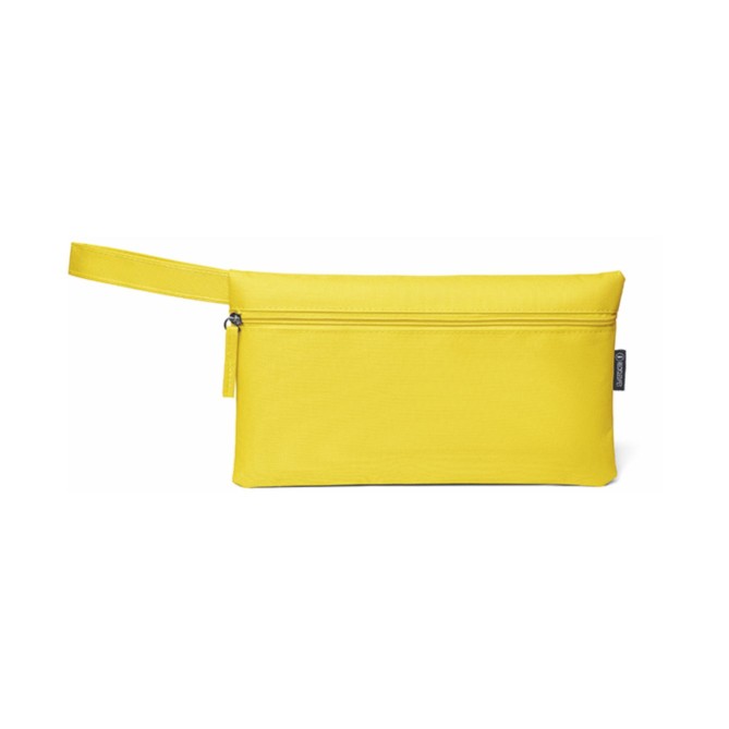 Borsetta pochette in tessuto RPET 600D - con cerniera e manico - cm 46 x 43 x 21 - 5