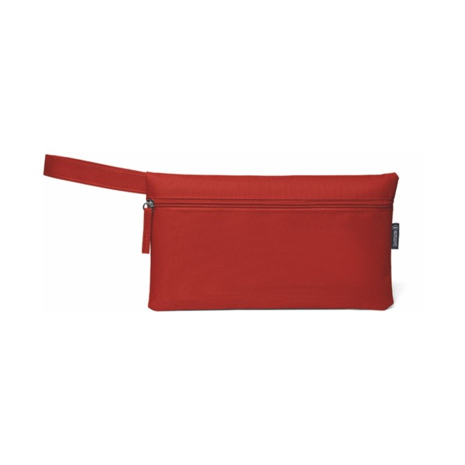 Borsetta pochette in tessuto RPET 600D - con cerniera e manico - cm 46 x 43 x 21 - 6