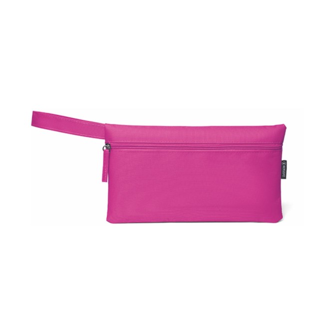 Borsetta pochette in tessuto RPET 600D - con cerniera e manico - cm 46 x 43 x 21 - 7