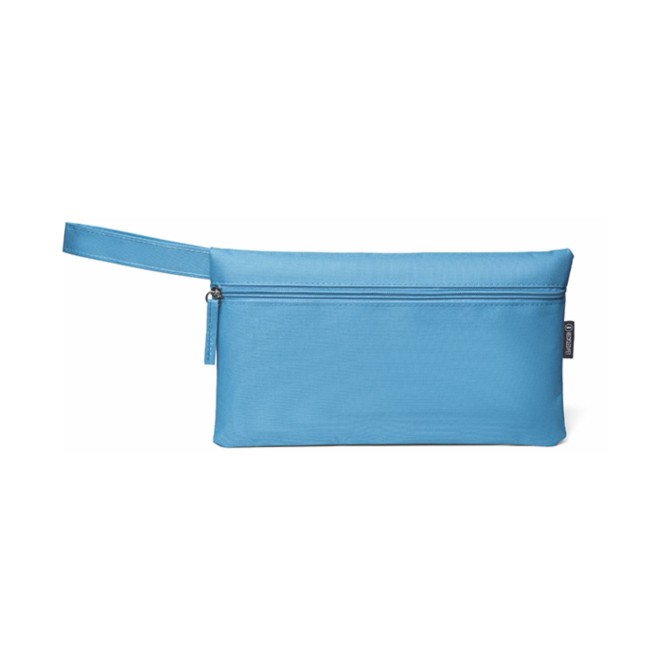 Borsetta pochette in tessuto RPET 600D - con cerniera e manico - cm 46 x 43 x 21 - 11