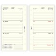 Ricambio Agenda Organizer Settimanale 2027, Bilingue, 9,5x17cm, 90gr, Avorio, 2 Pagine per Settimana 1
