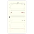 Ricambio Agenda Organizer Settimanale 2027, Bilingue, 9,5x17cm, 90gr, Avorio, 2 Pagine per Settimana 2