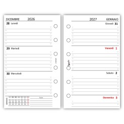 Ricambio Agenda Organizer Settimanale 2027, 7x12cm, 90gr, Bianco 2