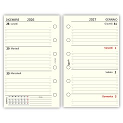 Ricambio Agenda Organizer Settimanale 2027, 7x12cm, 80gr, Avorio 1