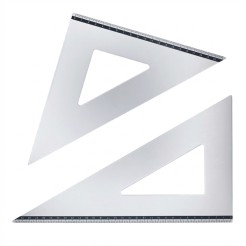 Set Di 2 Squadrette Professionali In Alluminio 31cm Coppia Squadre Disegno Alluminio Da 60° E 45° Gradi, 7 2