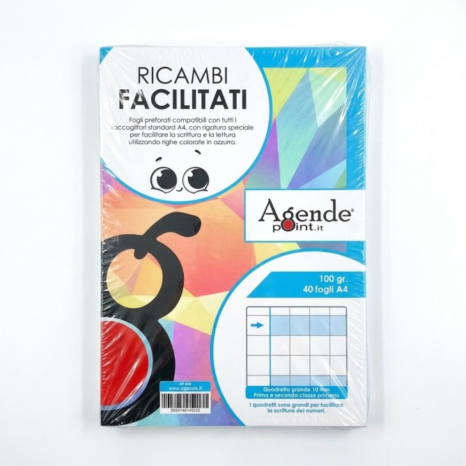 Ricambi Didattici Facilitati per Dislessia e Disgrafia, Quadretti 10 MM, A4 con 4 Fori, 40 Fogli da 100gr RINFORZATI, 1a e 2a  9