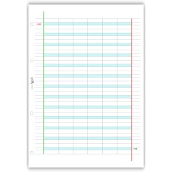 Ricambi Didattici Facilitati per Dislessia e Disgrafia, RIG. A, A4 con 4 Fori, 40 Fogli da 100gr RINFORZATI, 1a e 2a El 5 2