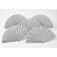 5 Pezzi - Ventaglio Con Stecche In Plastica E Tessuto In Poliestere 23cm 1