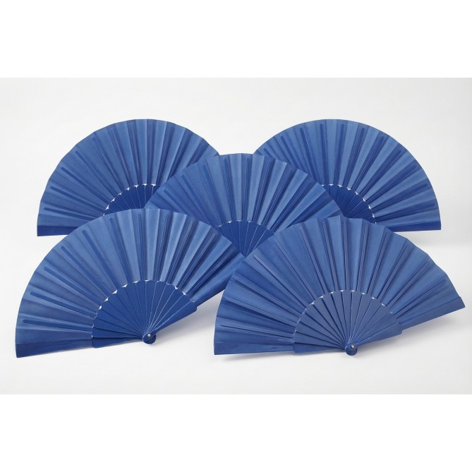 5 Pezzi - Ventaglio Con Stecche In Plastica E Tessuto In Poliestere 23cm 2