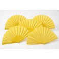 5 Pezzi - Ventaglio Con Stecche In Plastica E Tessuto In Poliestere 23cm 3