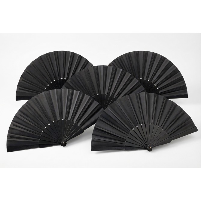 5 Pezzi - Ventaglio Con Stecche In Plastica E Tessuto In Poliestere 23cm 4