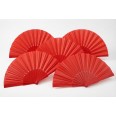 5 Pezzi - Ventaglio Con Stecche In Plastica E Tessuto In Poliestere 23cm 5