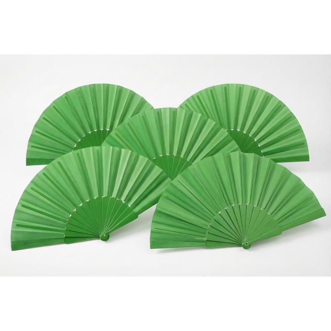 5 Pezzi - Ventaglio Con Stecche In Plastica E Tessuto In Poliestere 23cm 6