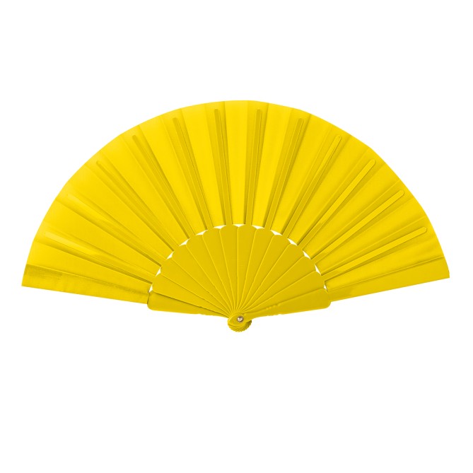 5 Pezzi - Ventaglio Con Stecche In Plastica E Tessuto In Poliestere 23cm 8