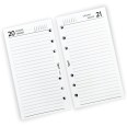 Ricambio Agenda 2027 Organizer Giornaliera a Righe, 9,5x17 cm, 6 Fori, Carta Bianca 80gr, Bianco e Rosso 5