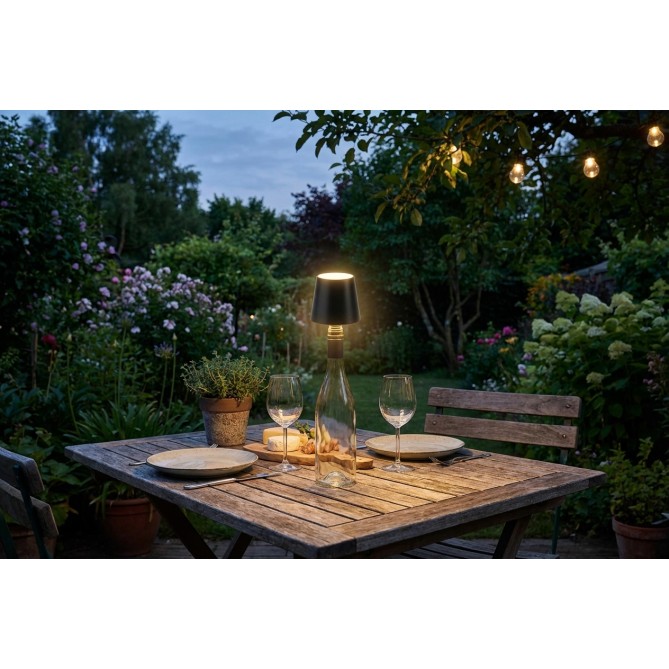 Tappo Per Bottiglie - forma di lampada con illuminazione a LED ricaricabile - cm 13x10,5x10,5 6