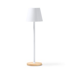 Lampada da Tavolo LED in Metallo ricaricabile, BIANCA, 3 Modalità di Illuminazione, Base in Legno, 39x10 cm 1