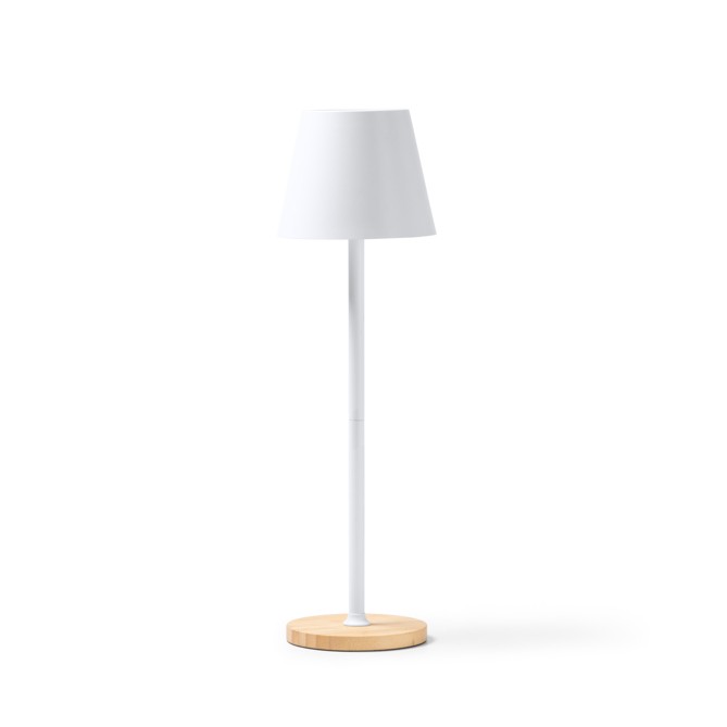Lampada da Tavolo LED in Metallo ricaricabile, BIANCA, 3 Modalità di Illuminazione, Base in Legno, 39x10 cm 1