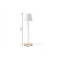 Lampada da Tavolo LED in Metallo ricaricabile, BIANCA, 3 Modalità di Illuminazione, Base in Legno, 39x10 cm 2