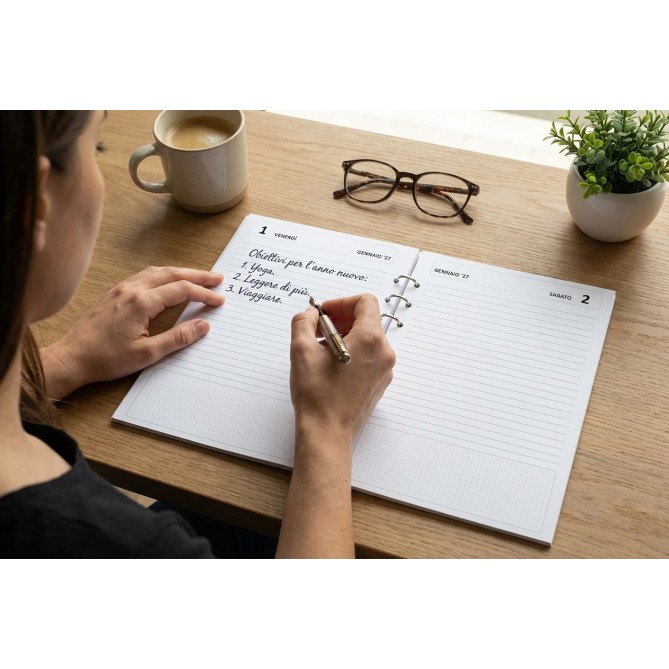 Agende Ricambio Giornaliero 2027 A5 15x21 cm, 6 Fori Universali, con Sezione DotGrid, Carta 80 g/m² 6