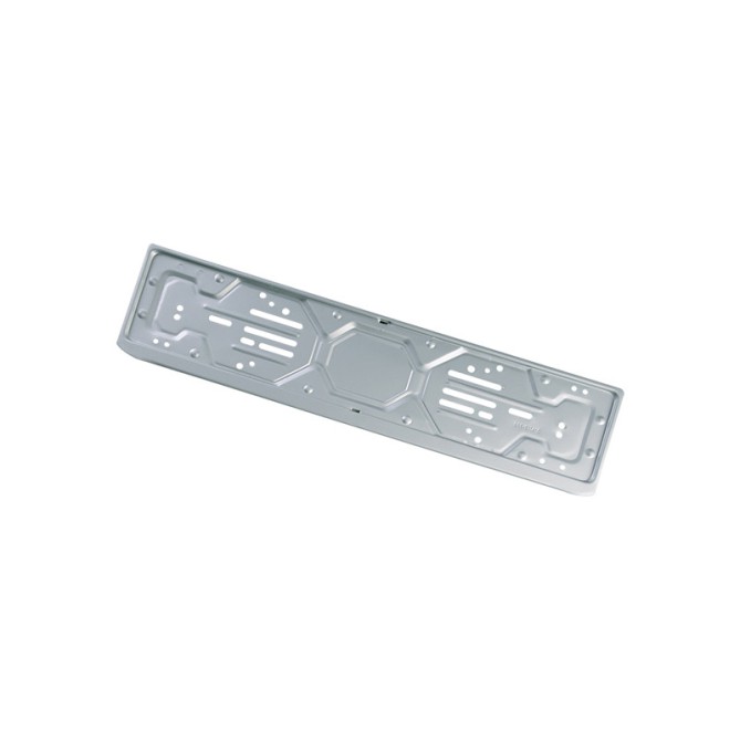 Set 2 pz - Portatarghe in Alluminio, Anteriore e Posteriore, 52x13 cm e 37x13 cm, Argento, con 12 Ganci di Fissaggio 3