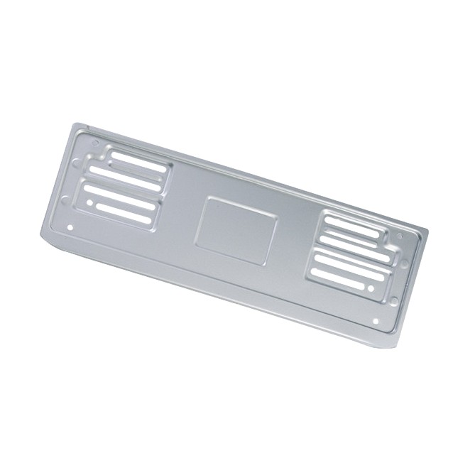 Set 2 pz - Portatarghe in Alluminio, Anteriore e Posteriore, 52x13 cm e 37x13 cm, Argento, con 12 Ganci di Fissaggio 4
