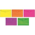 Buste FLUO Portadocumenti A7 in Polipropilene con Bottone, 10x14 cm, 5 Colori Assortiti, Trasparenti, 5 Pezzi 6