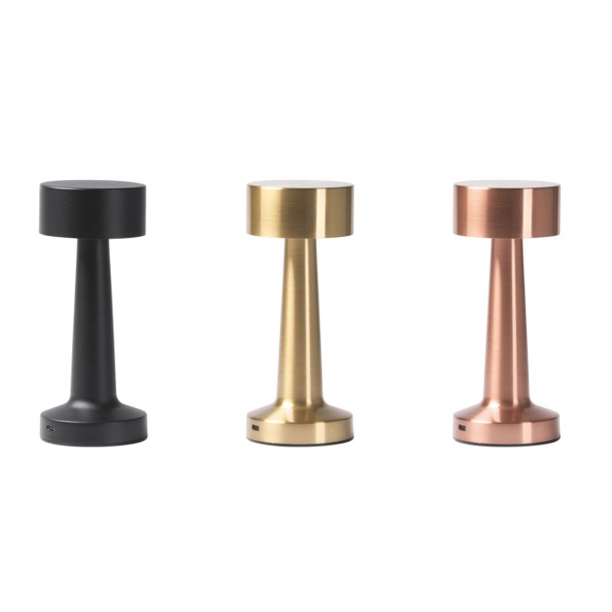 Lampada in metallo ricaricabile con 3 modalità di iluminazione a LED - 21x9 cm - ORO 2