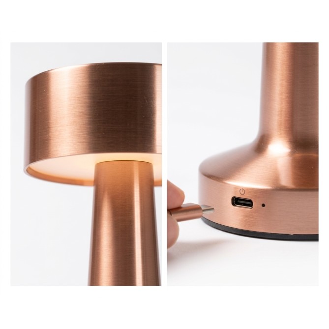 Lampada in metallo ricaricabile con 3 modalità di iluminazione a LED - 21x9 cm - ROSA 6
