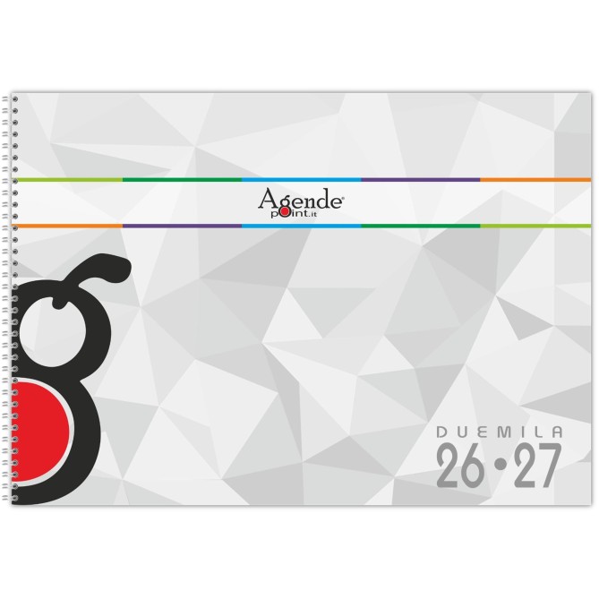 Planning Settimanale A3 2026-2027, 16 MESI da Settembre a Dicembre, Agenda Spiralata 42x30cm - COLORS 5